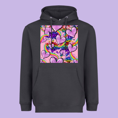 Pride Heart Seamless Pattern Heavyweight Hoodie Designed By Fadigitalartstudio