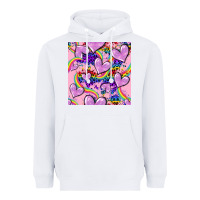 White pride heart seamless pattern Heavyweight Hoodie - FaDigitalArtStudio
