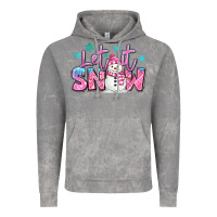 Let It Snow Pink Christmas Snowman Vintage Hoodie | Teevron