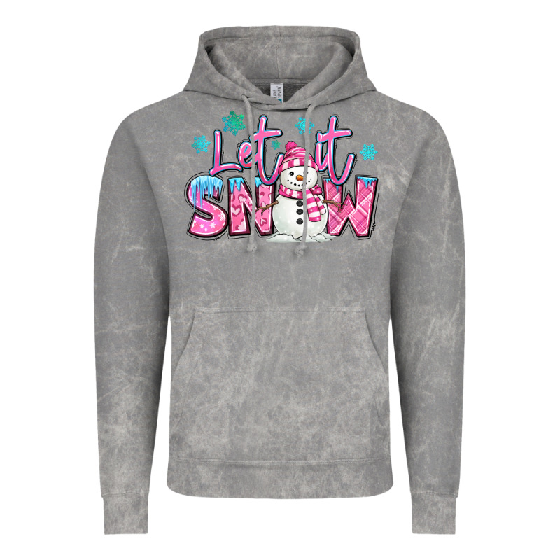Let It Snow Pink Christmas Snowman Vintage Hoodie by MaliasSmallBusiness | Teevron