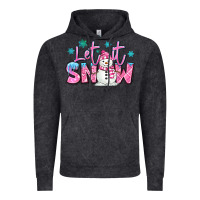Vintage Black let it snow pink christmas snowman Vintage Hoodie - MaliasSmallBusiness