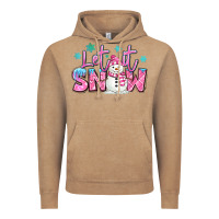 Vintage Coffee let it snow pink christmas snowman Vintage Hoodie - MaliasSmallBusiness