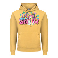 Vintage Mustard let it snow pink christmas snowman Vintage Hoodie - MaliasSmallBusiness