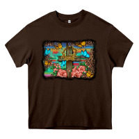 Chocolate Brown wooden cross background Heavy Core Tee - BarkalooDesign