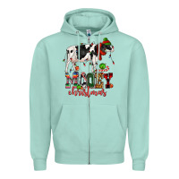 Seafoam mooey christmas cow Zipper Hoodie - CowGirlArtShop