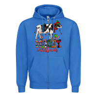 True Royal mooey christmas cow Zipper Hoodie - CowGirlArtShop