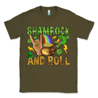 Army Green Shamrock and roll Classic Tee - BundleAndBundleShop
