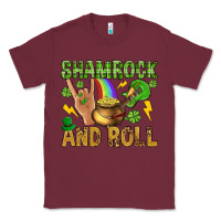 Burgundy Shamrock and roll Classic Tee - BundleAndBundleShop