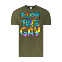 Vintage Olive Western Born This Gay Vintage Tee - BundleAndBundleShop