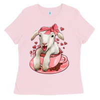 Bubblegum Pink valentines day lamb Ladies Tee - Jasminsmagicworld