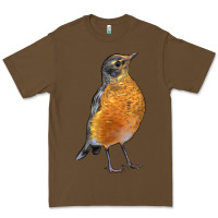Cacao American Robin Bird Premium Tee - LillyAllenDesigns