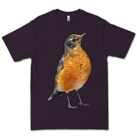 Plum American Robin Bird Premium Tee - LillyAllenDesigns