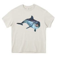 Cream bottlenose dolphin Heavy Core Tee - LillyAllenDesigns