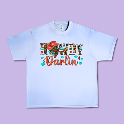 Western Howdy Darlin Urban Heavy Tee Designed By Bundleandbundleshop