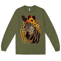 Army Green Zebra With Sunflowers Long Sleeve Tee - Bettercallsaul
