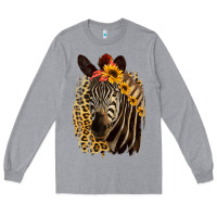 Heather Grey Zebra With Sunflowers Long Sleeve Tee - Bettercallsaul