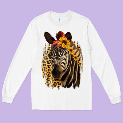 Zebra With Sunflowers Long Sleeve Tee Designed By Bettercallsaul