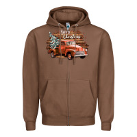 Chestnut merry christmas truck Zipper Hoodie - CowGirlArtShop