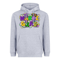 Heather Grey mardi gras Heavyweight Hoodie - FaDigitalArtStudio