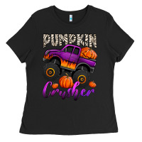 Black pumpkin crusher monster truck Ladies Tee - Jasminsmagicworld