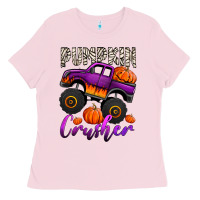 Bubblegum Pink pumpkin crusher monster truck Ladies Tee - Jasminsmagicworld