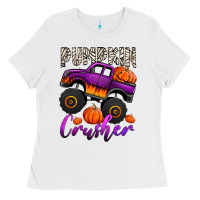 White pumpkin crusher monster truck Ladies Tee - Jasminsmagicworld