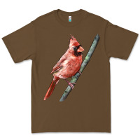 Cacao Northern Cardinal Bird Premium Tee - LillyAllenDesigns
