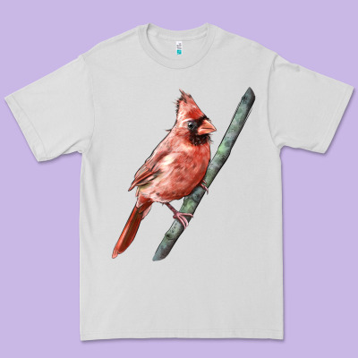 Northern Cardinal Bird Premium Tee Designed By Lillyallendesigns