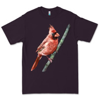 Plum Northern Cardinal Bird Premium Tee - LillyAllenDesigns