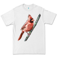 White Northern Cardinal Bird Premium Tee - LillyAllenDesigns