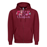 Burgundy pink christmas Zipper Hoodie - CowGirlArtShop