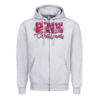 Heather Grey pink christmas Zipper Hoodie - CowGirlArtShop
