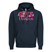 Navy pink christmas Zipper Hoodie - CowGirlArtShop