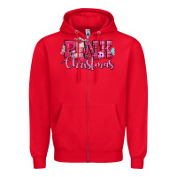 Red pink christmas Zipper Hoodie - CowGirlArtShop