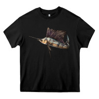 Black Atlantic Sailfish Illustrations Heavy Core Tee - LillyAllenDesigns