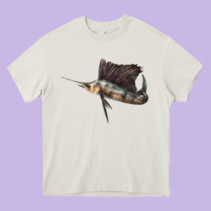 Atlantic Sailfish Illustrations Heavy Core Tee Designed By Lillyallendesigns
