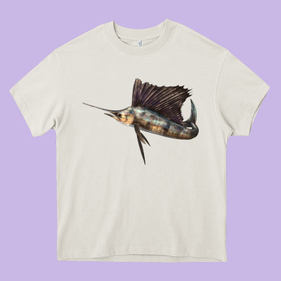 Atlantic Sailfish Illustrations Heavy Core Tee Designed By Lillyallendesigns