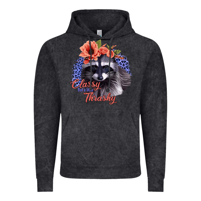Classy But A Little Thrashy Racoon With Flowers Vintage Hoodie by Jasminsmagicworld | Teevron