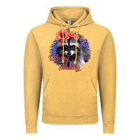 Vintage Mustard Classy But A Little Thrashy Racoon With Flowers Vintage Hoodie - Jasminsmagicworld