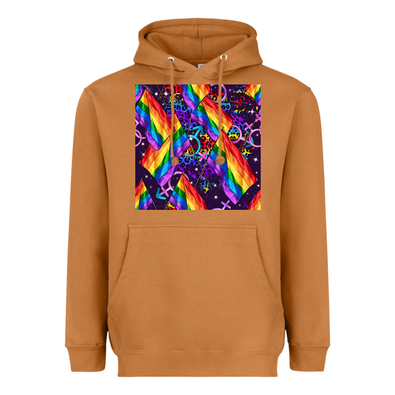 Lgbt Flag Seamless Pattern Heavyweight Hoodie by FaDigitalArtStudio | Teevron