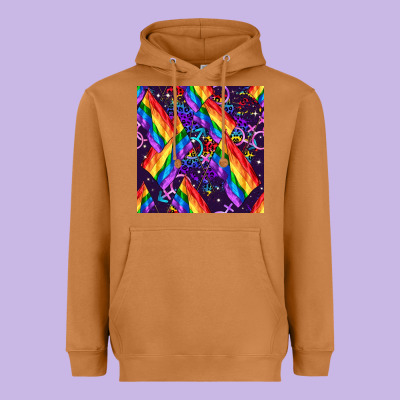 Lgbt Flag Seamless Pattern Heavyweight Hoodie Designed By Fadigitalartstudio
