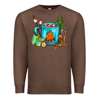 Chestnut Camping Coffee Premium Sweatshirt - FaDigitalArtStudio