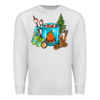 Oatmeal Heather Camping Coffee Premium Sweatshirt - FaDigitalArtStudio