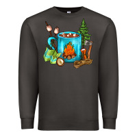 Smoke Camping Coffee Premium Sweatshirt - FaDigitalArtStudio