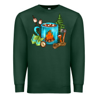Sports Green Camping Coffee Premium Sweatshirt - FaDigitalArtStudio
