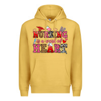 Antique Gold nursing is a work of heart Premium Hoodie - OliviaCreatesArt