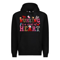 Black nursing is a work of heart Premium Hoodie - OliviaCreatesArt