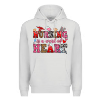 Dove Grey nursing is a work of heart Premium Hoodie - OliviaCreatesArt