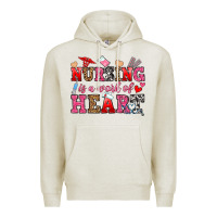 Oatmeal Heather nursing is a work of heart Premium Hoodie - OliviaCreatesArt