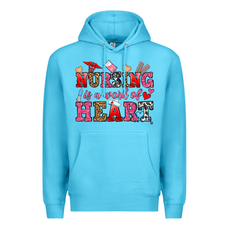 Nursing Is A Work Of Heart Premium Hoodie by OliviaCreatesArt | Teevron